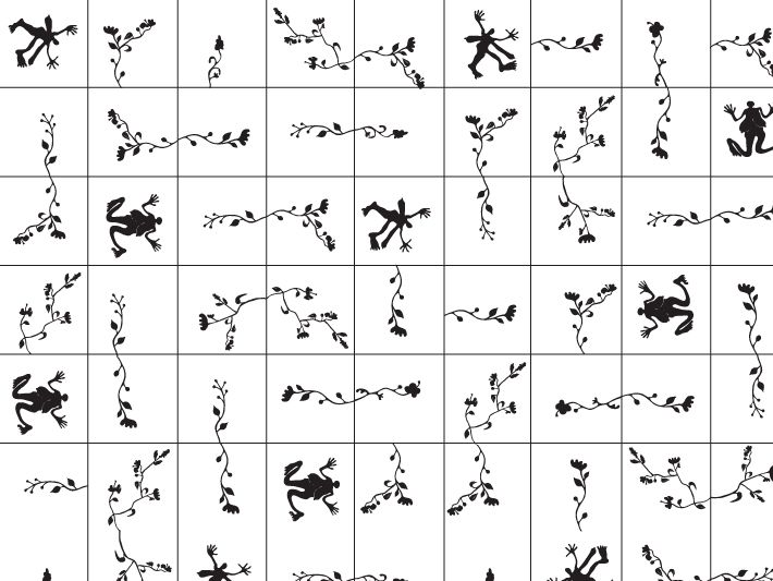 Alessi porcelain tiles with hand-drawn pattern